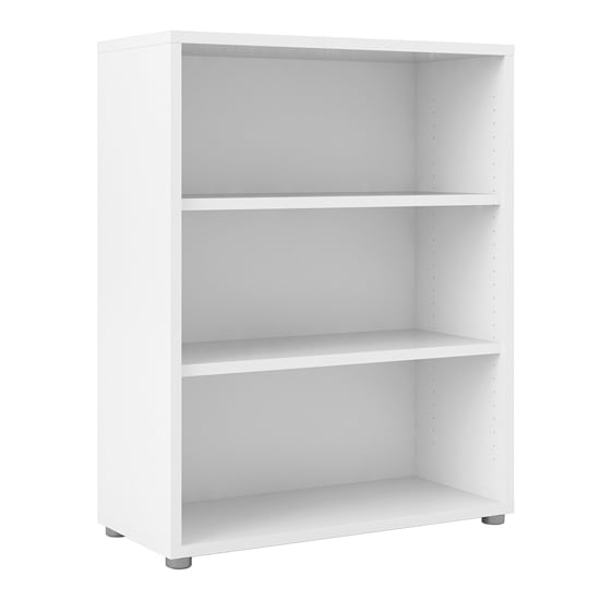 Prax Wooden 2 Shelves Home And Office Bookcase In White_2