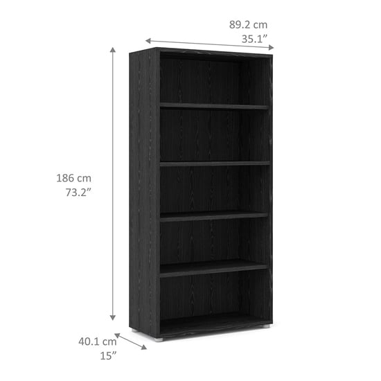 Prax Wooden 4 Shelves Home And Office Bookcase In Black_4