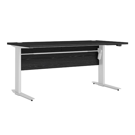 Product photograph of Prax Electric 150cm Computer Desk In Black With White Legs from Furniture in Fashion