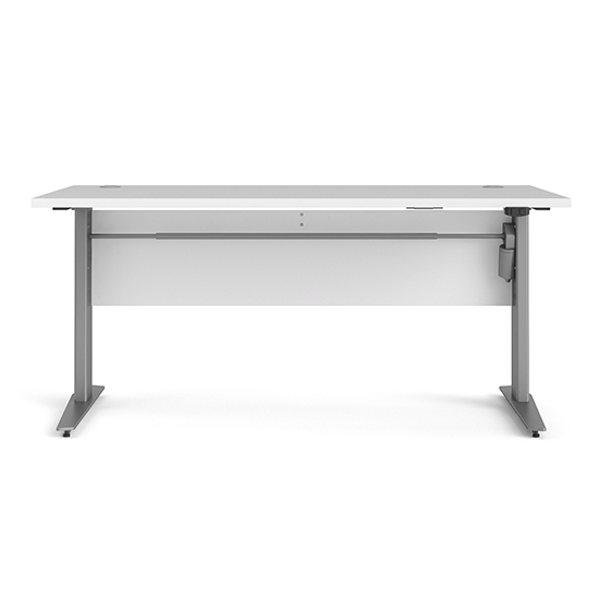 Prax Electric 150cm Computer Desk In White With Silver Grey Legs