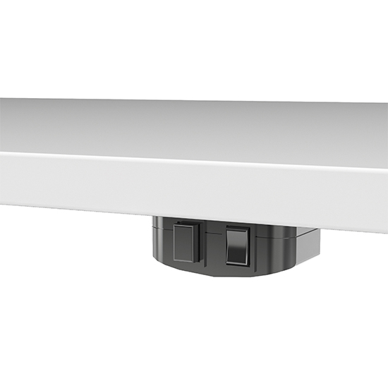 Prax Electric 150cm Computer Desk In White With Silver Grey Legs