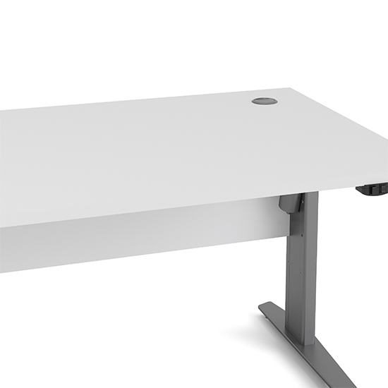 Prax Electric 150cm Computer Desk In White With Silver Grey Legs