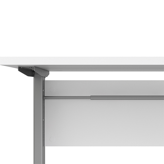 Prax Electric 150cm Computer Desk In White With Silver Grey Legs