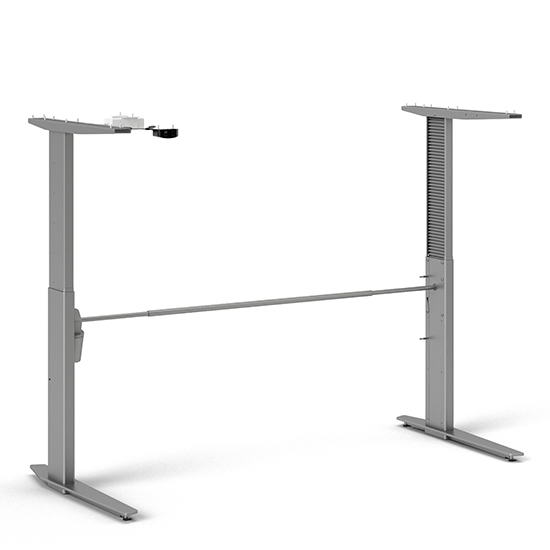 Prax Electric 150cm Computer Desk In White With Silver Grey Legs
