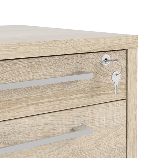Prax Mobile Office Pedestal In Oak With 4 Drawers_5