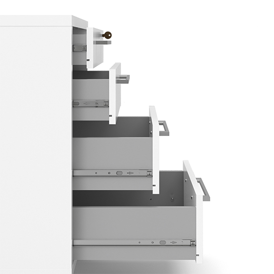 Prax Mobile Office Pedestal In White With 4 Drawers