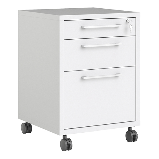 Prax Mobile Office Pedestal Drawers In White_2