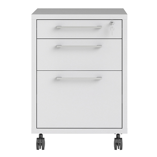 Prax Mobile Office Pedestal Drawers In White_3