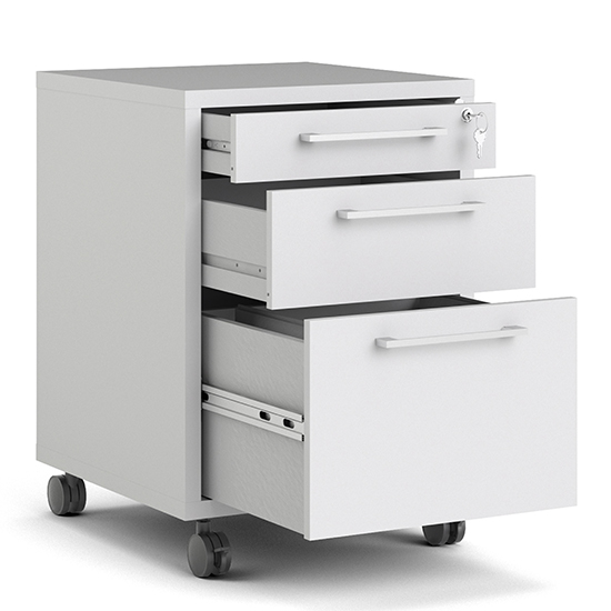 Prax Mobile Office Pedestal Drawers In White_4