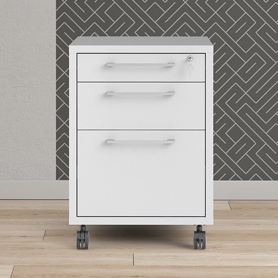 Prax Mobile Office Pedestal Drawers In White_1