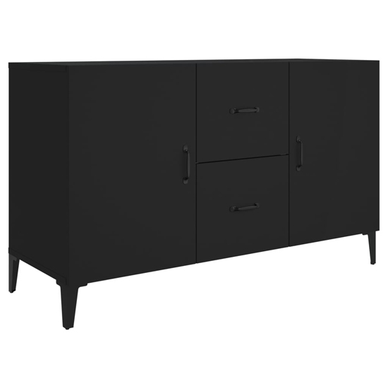 Precia Wooden Sideboard With 2 Door 2 Drawer In Black