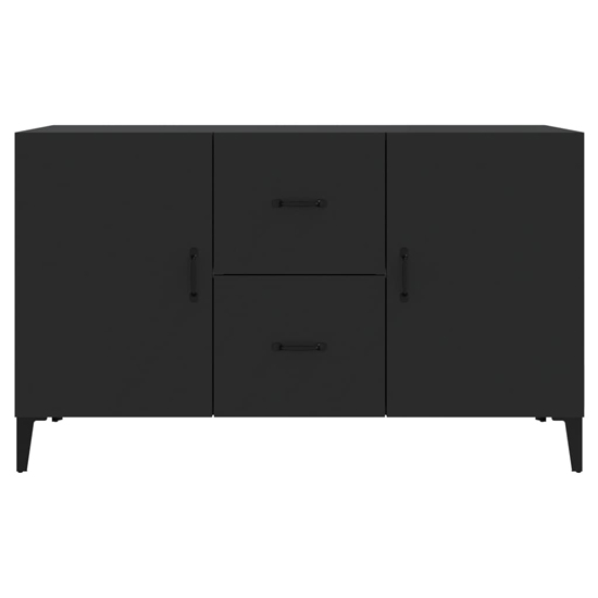 Precia Wooden Sideboard With 2 Door 2 Drawer In Black