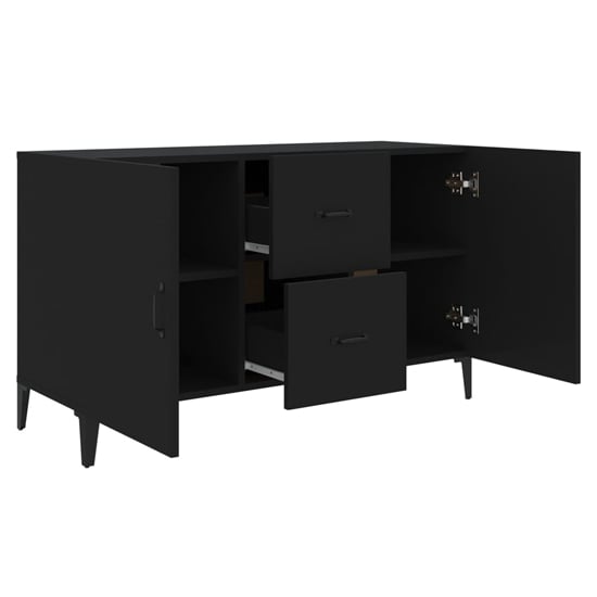 Precia Wooden Sideboard With 2 Door 2 Drawer In Black