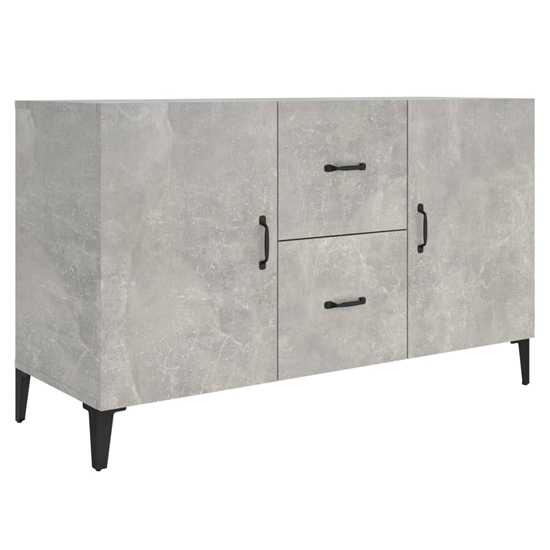 Precia Wooden Sideboard With 2 Door 2 Drawer In Concrete Effect