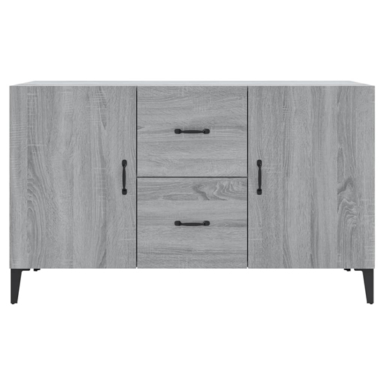 Precia Wooden Sideboard With 2 Door 2 Drawer In Grey Sonoma Oak