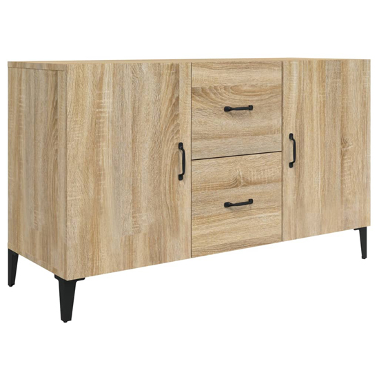 Precia Wooden Sideboard With 2 Door 2 Drawer In Sonoma Oak
