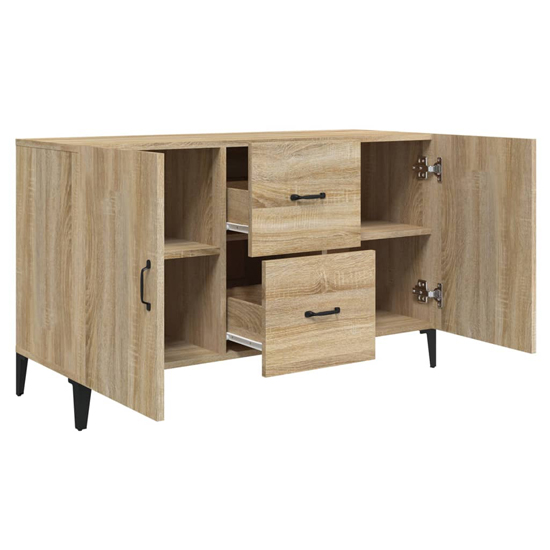 Precia Wooden Sideboard With 2 Door 2 Drawer In Sonoma Oak