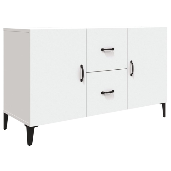 Precia Wooden Sideboard With 2 Door 2 Drawer In White