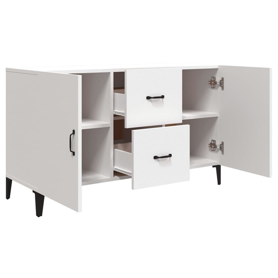 Precia Wooden Sideboard With 2 Door 2 Drawer In White
