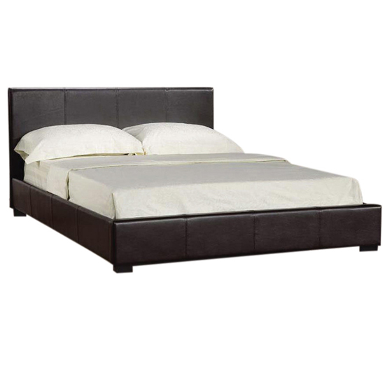 Prescot Faux Leather Double Bed In Black_1
