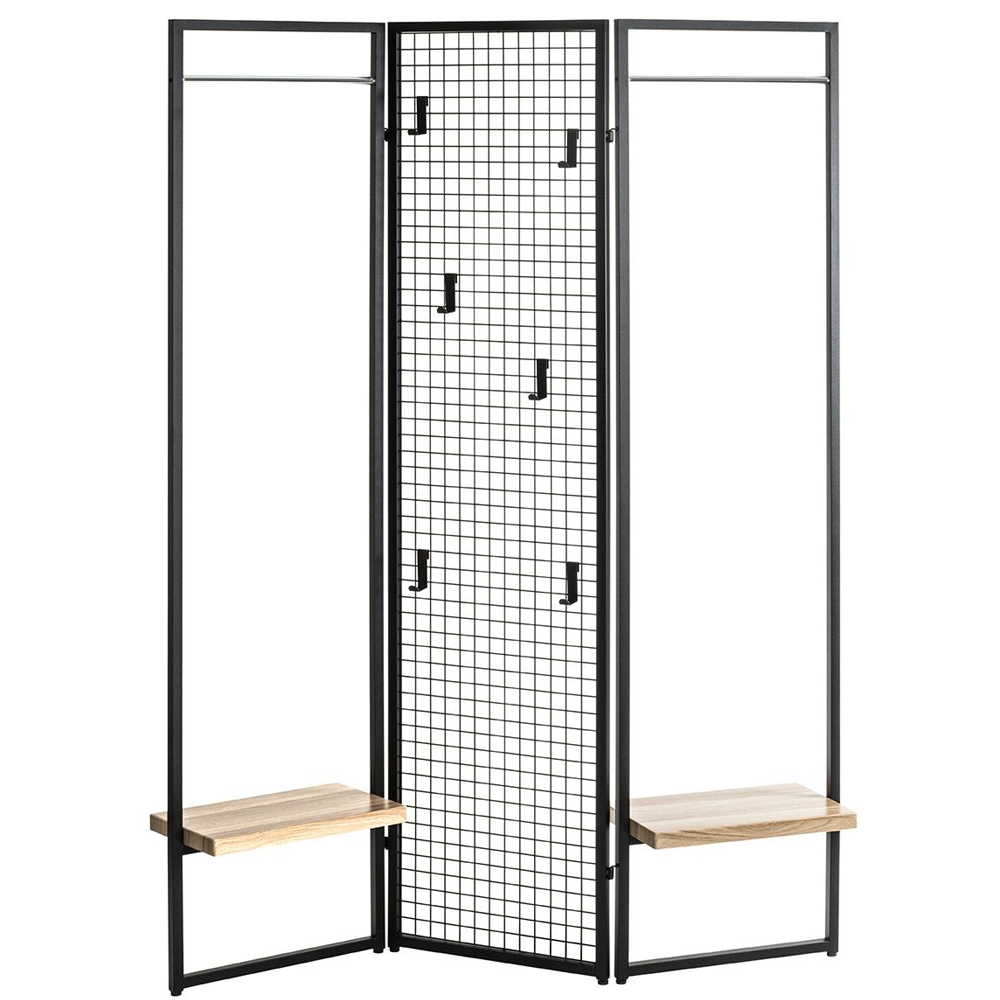 Prescott Metal Coat Stand In Reggio Oak And Black