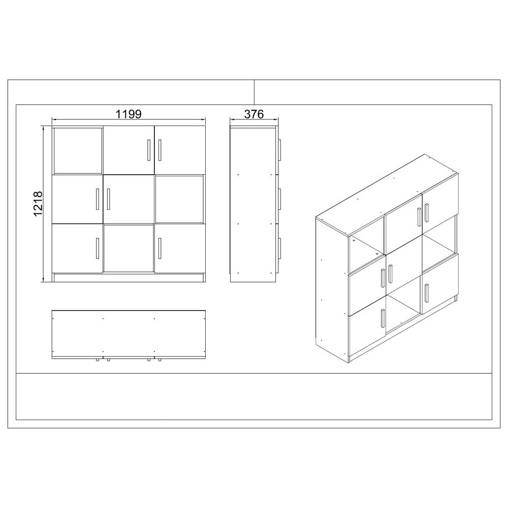 Prescott Wooden Corner Executive Office Furniture Set with 13 Door Storage Unit in White