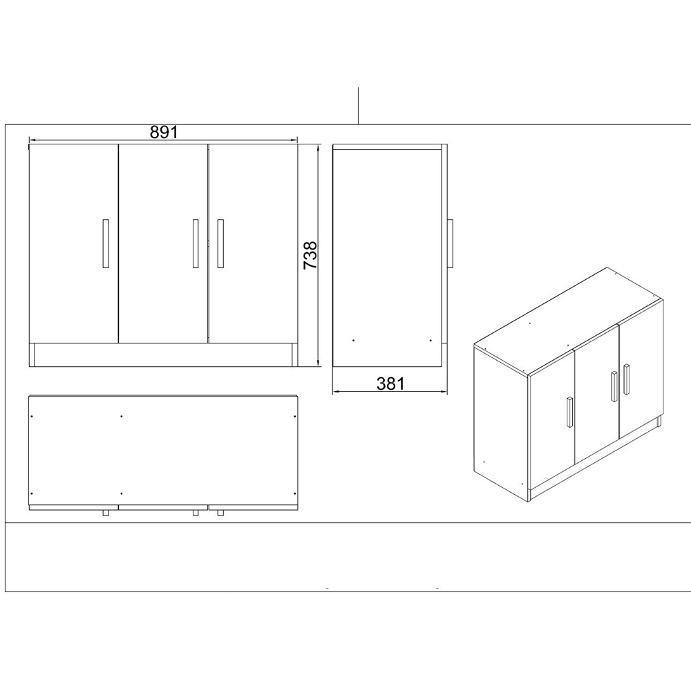 Prescott Wooden Corner Executive Office Furniture Set with 7 Door Storage Unit in White