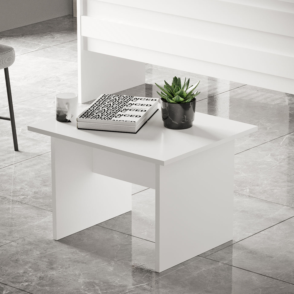Prescott Wooden Corner Executive Office Furniture Set with Bookcase in White
