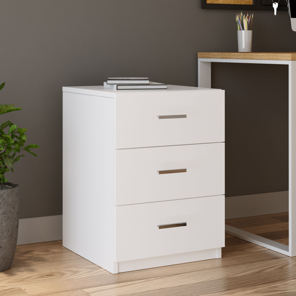 Prescott Wooden Corner Executive Office Furniture Set with Bookcase in White