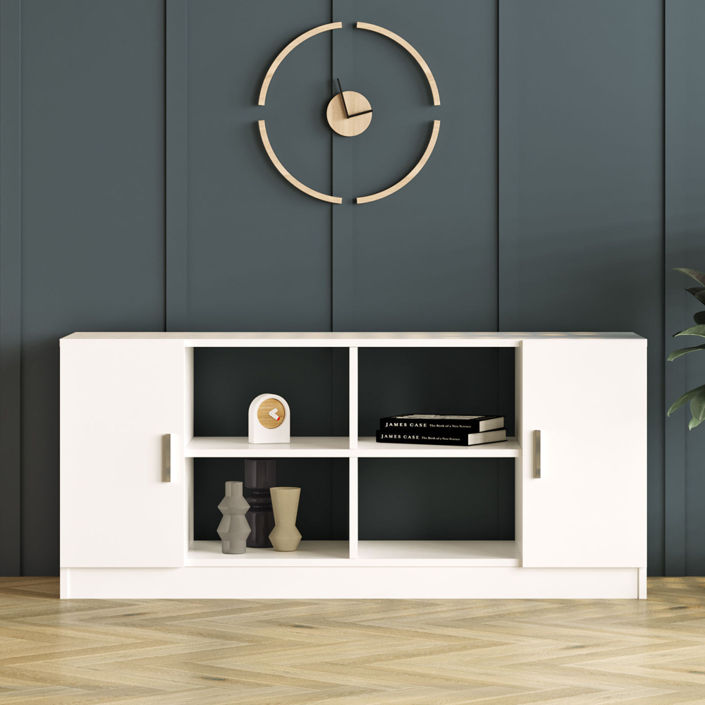 Prescott Wooden Corner Executive Office Furniture Set with Bookcase in White
