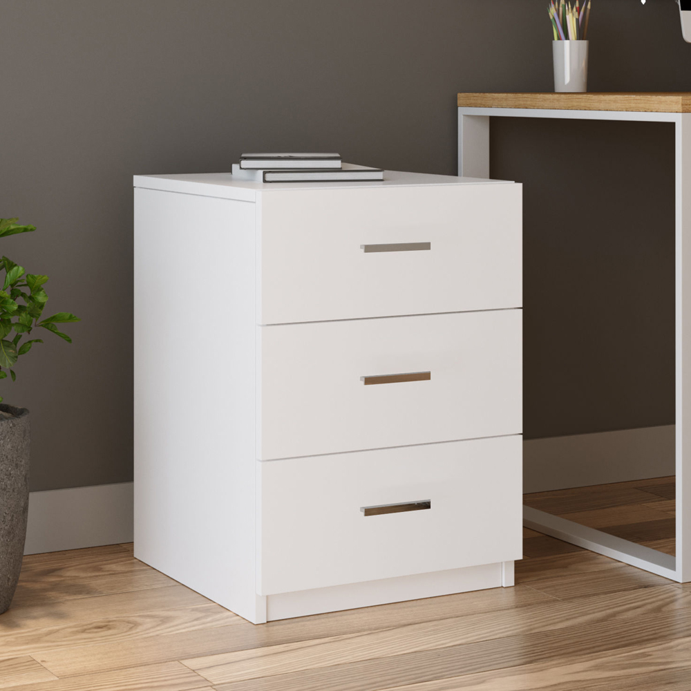 Prescott Wooden Corner Executive Office Furniture Set in White