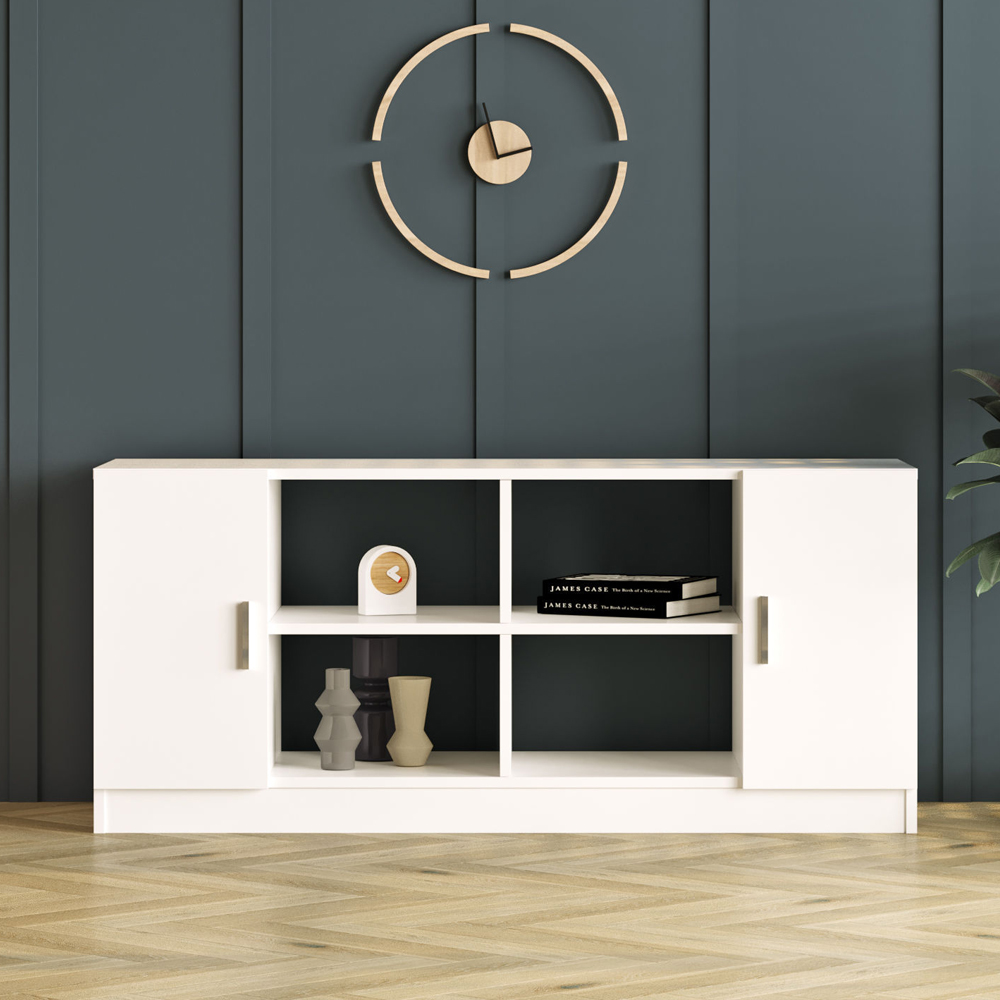Prescott Wooden Corner Executive Office Furniture Set in White