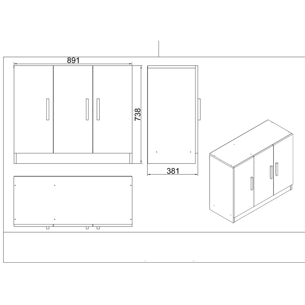 Prescott Wooden Executive Office Furniture Set with 13 Door Storage Unit in White