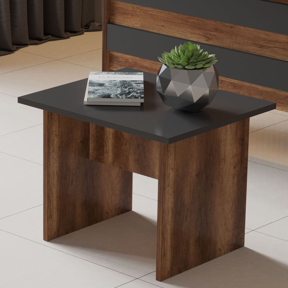 Prescott Wooden Executive Office Furniture Set with Bookcase in Walnut and Anthracite