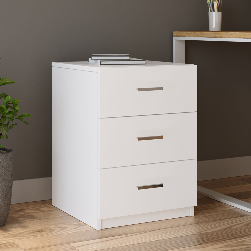 Prescott Wooden Executive Office Furniture Set with Bookcase in White
