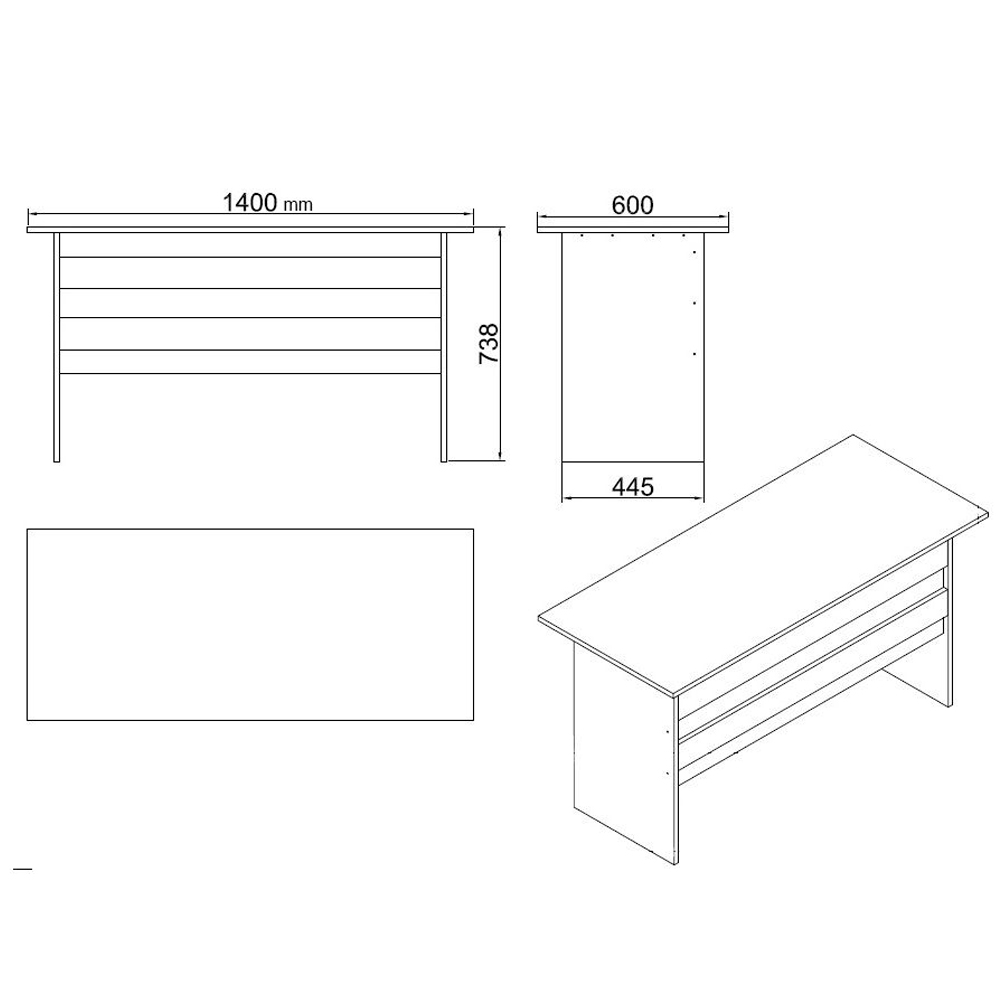 Prescott Wooden Executive Office Furniture Set with Bookcase in White