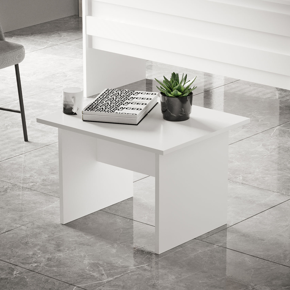 Prescott Wooden Executive Office Furniture Set with Storage Cabinet in White