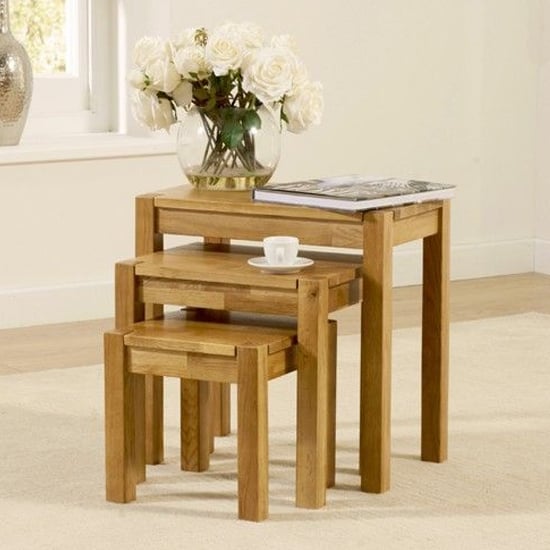 Promina Wooden Nest Of 3 Tables In Oak