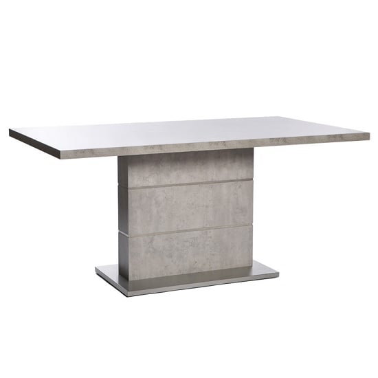 Photo of Prestina dining table in concrete effect and brushed steel base