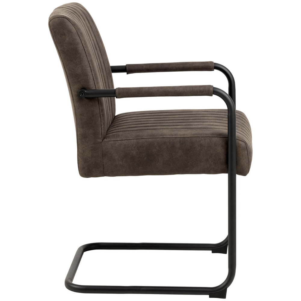 Preston Anthracite Fabric Dining Chairs In Pair