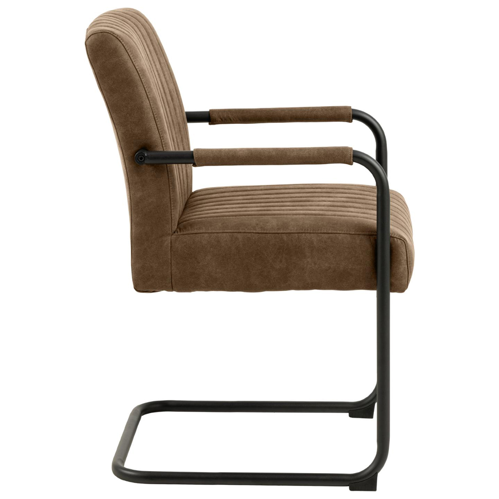 Preston Light Brown Fabric Dining Chairs In Pair