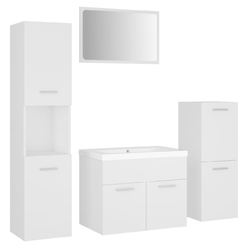 Preston Wooden 60cm Bathroom Furniture Set In White