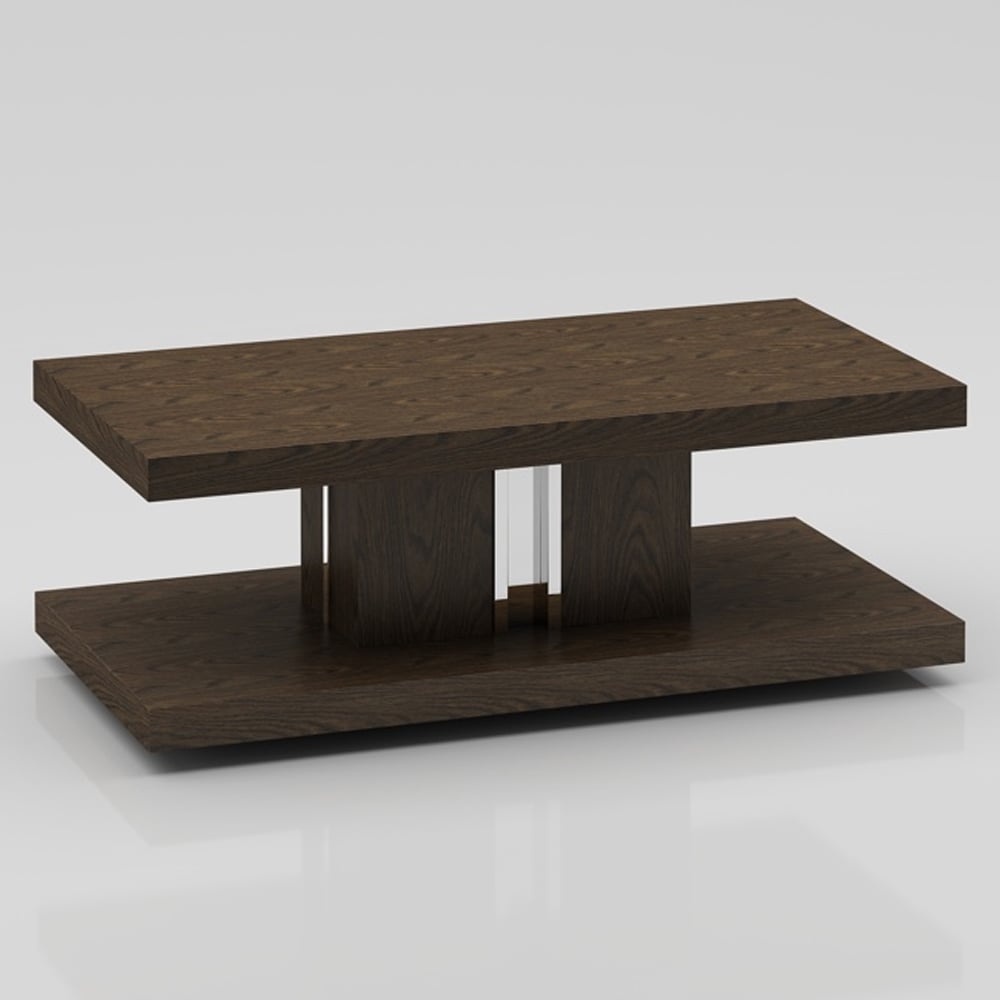 Preston Wooden Rectangular Coffee Table In Richmond Dark Elm
