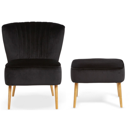 Read more about Prestwick fabric occasional chair with footstool in black
