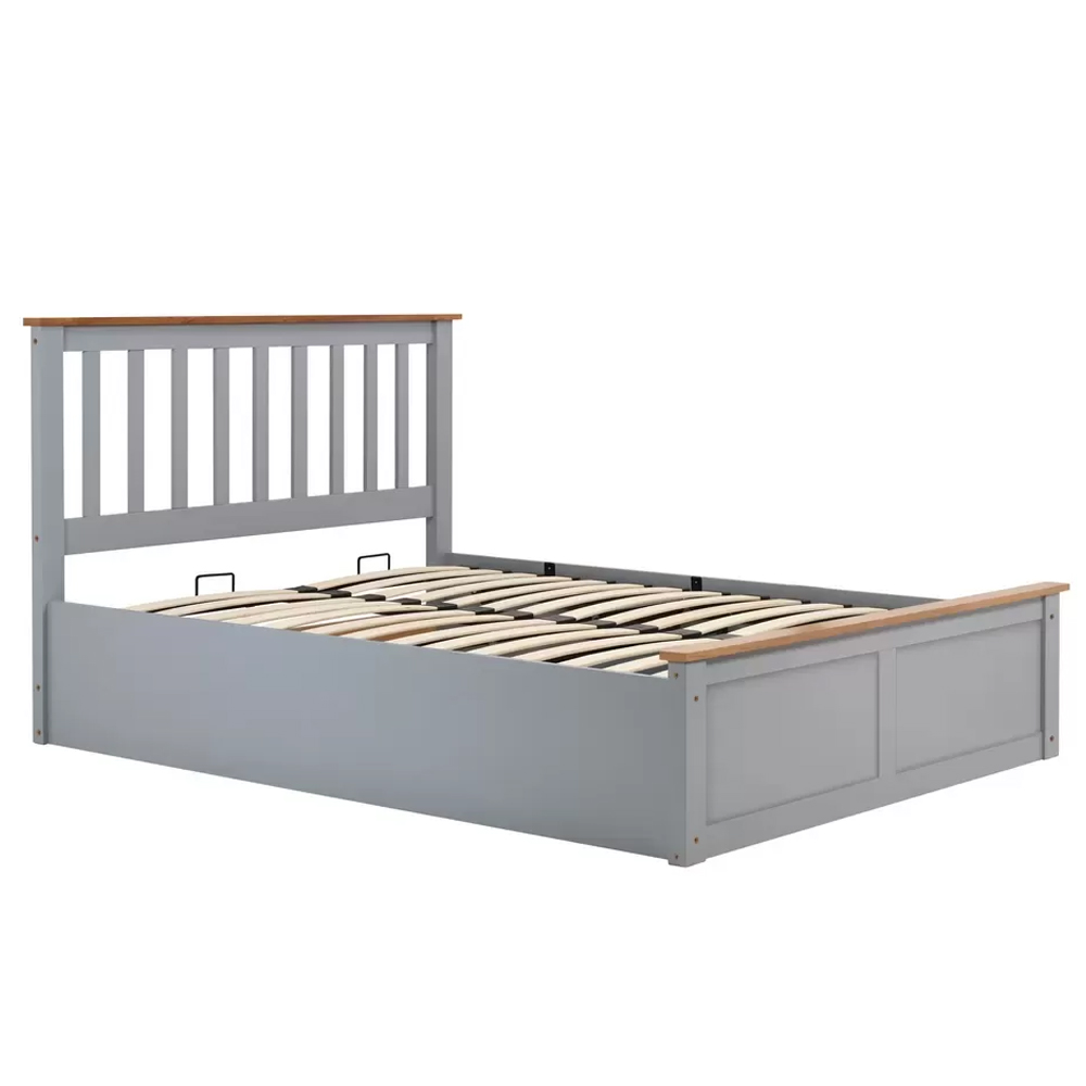 Preswick Wooden Ottoman Storage King Size Bed in Pearl Grey