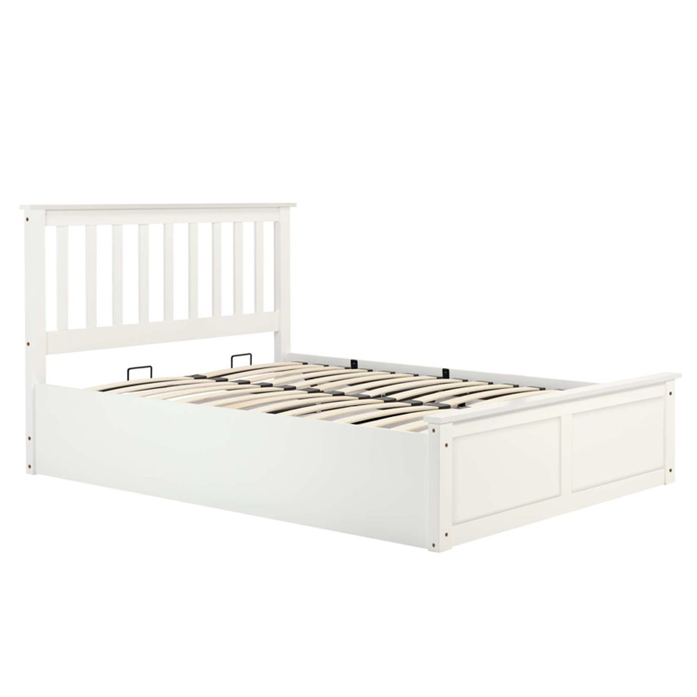Preswick Wooden Ottoman Storage King Size Bed in White