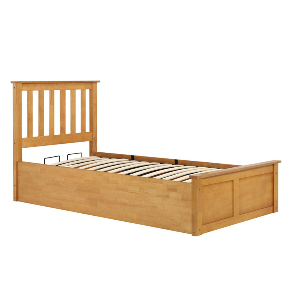 Preswick Wooden Ottoman Storage Single Bed in Oak