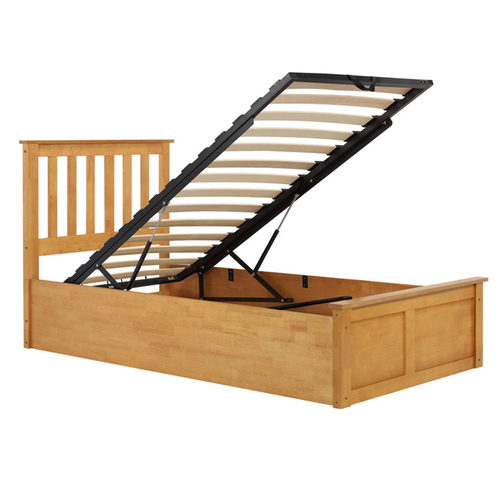 Preswick Wooden Ottoman Storage Single Bed in Oak