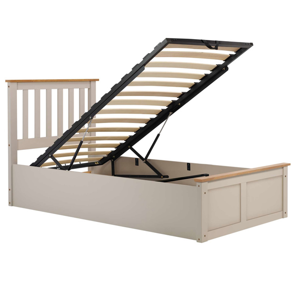Preswick Wooden Ottoman Storage Single Bed in Pearl Grey