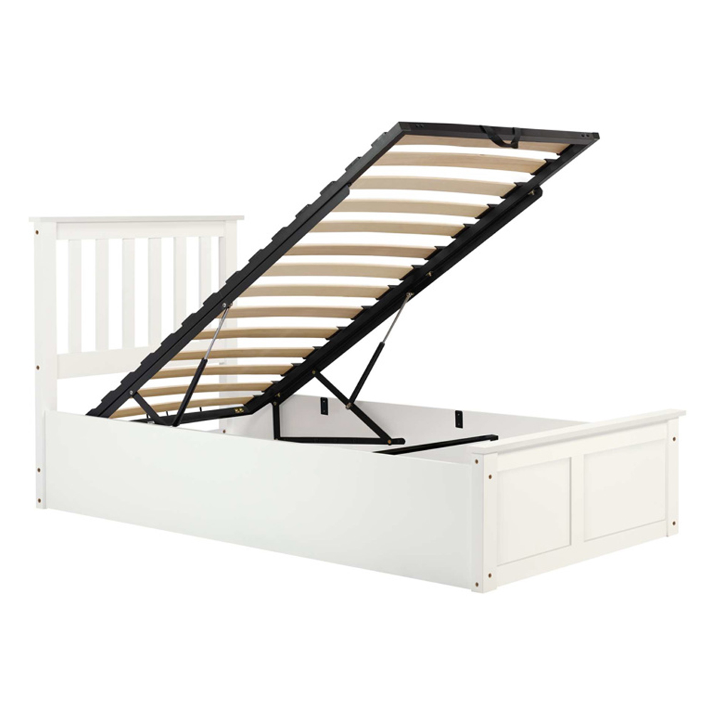 Preswick Wooden Ottoman Storage Single Bed in White